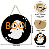 Fall Wooden Round Sign – 12" Rustic Farmhouse Hanging Autumn Decor with Jute Rope for Home & Office