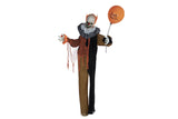 Haunted Hill Farm Life-Size Scary Talking Clown, Halloween Animatronic with Motion and Touch Activated Lights and Sounds, Battery Operated Indoor or Covered Outdoor Halloween Decorations