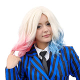 Enid Sinclair Inspired Wig – Short Pink & Blue Wavy Cosplay Hair for Women (Color: Enid-3)