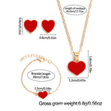 Girls Red Heart Costume Set – Jacket, Pants, Wig & Accessories (Bracelet, Necklace, Earrings, Hairpin)