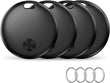 Hauibela Smart Bluetooth Tracker Tags 4 Pack, Apple Find My Compatible Item Locator with Sound Alert & Waterproof Protection – Black