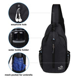 Waterfly Crossbody Sling Backpack – Travel & Hiking Chest Bag, Black