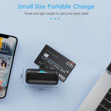 Mini 5000mAh Portable Charger for iPhone – Ultra Compact Plug-In Emergency Power Bank (Black)