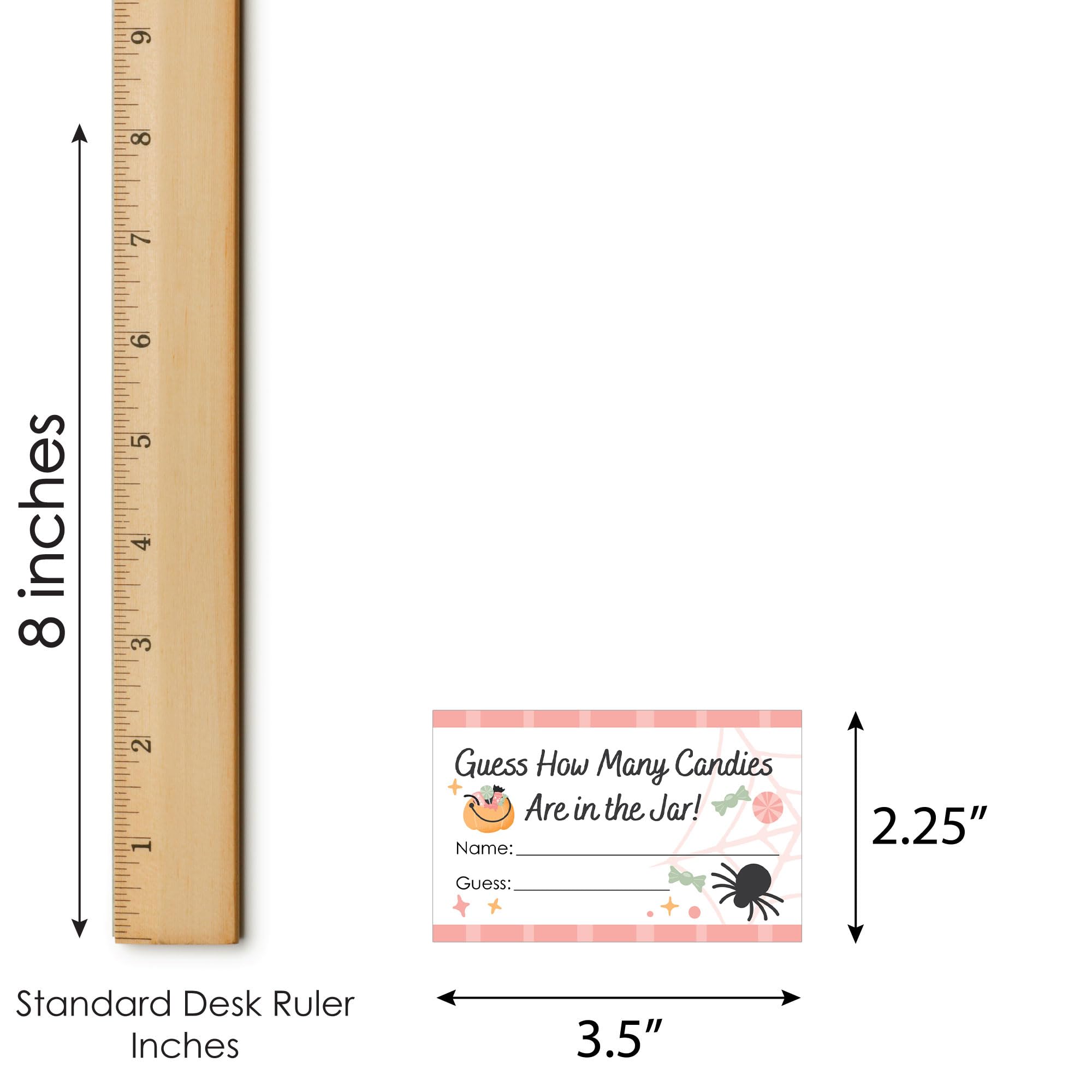 Pastel Halloween Candy Guessing Game – Pink Pumpkin Party Sign with 40 Guess Cards for Cute Halloween Events & Fall Celebrations