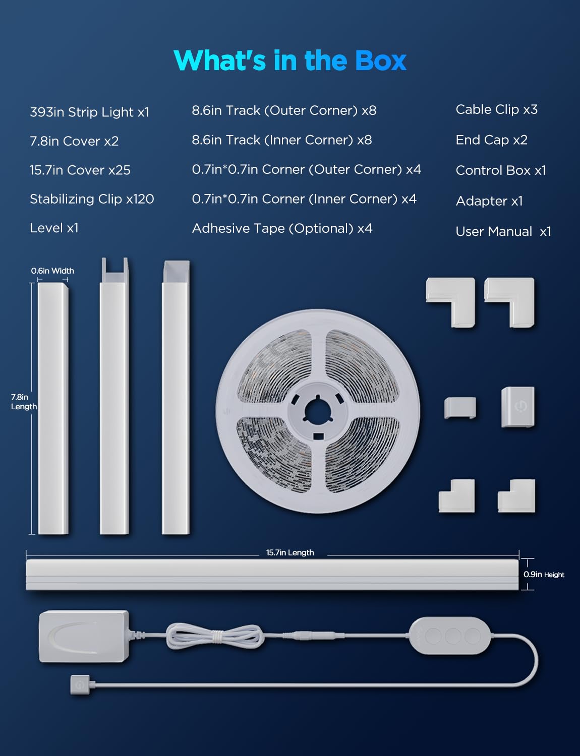 Govee RGBIC LED Strip Lights with Diffuser Channel – 60 LEDs/m, Alexa Compatible & Corner-Ready Design