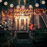 Halloween White Ghost Lantern String Lights – 8.5Ft, 10 Warm Incandescent Bulbs, Indoor/Outdoor Decoration