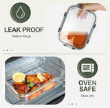 Glass Meal Prep Containers with Lids – 10-Pack 30 oz Borosilicate Food Storage Set (Gray Lids)