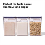 Airtight POP Food Storage Containers – 6-Piece Bulk Pantry Set with Scoops (White)