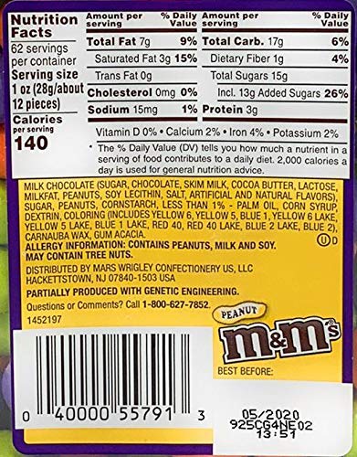 M&M’s Ghoul’s Mix Peanut Chocolate – 62oz Jar of Festive Halloween Candy with Colorful Crunch & Classic Flavor 💛🎃