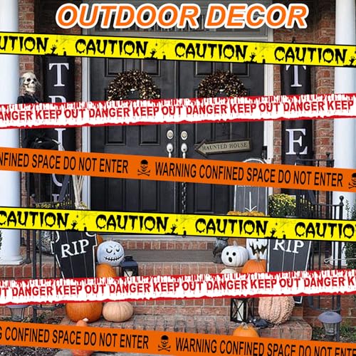 Halloween Fright Tape Bundle – 3 Rolls “Keep Out”, “Caution”, “Warning” Scary Party Decoration Set