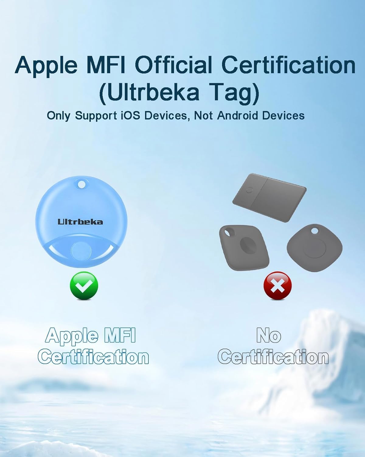 Ultrbeka Apple Find My Compatible Bluetooth Tracker Tags, MFi Certified Smart Item Locator with Sound Alert & Waterproof Design – 4 Pack Multi Color