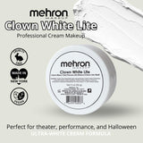 Mehron Clown White Lite – Professional Ultra-White Cream Makeup for Clowns, Mimes & Performers