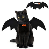 Halloween Bat Wings Costume with Pumpkin Bell for Cats and Small Dogs – Adjustable Pet Harness Outfit