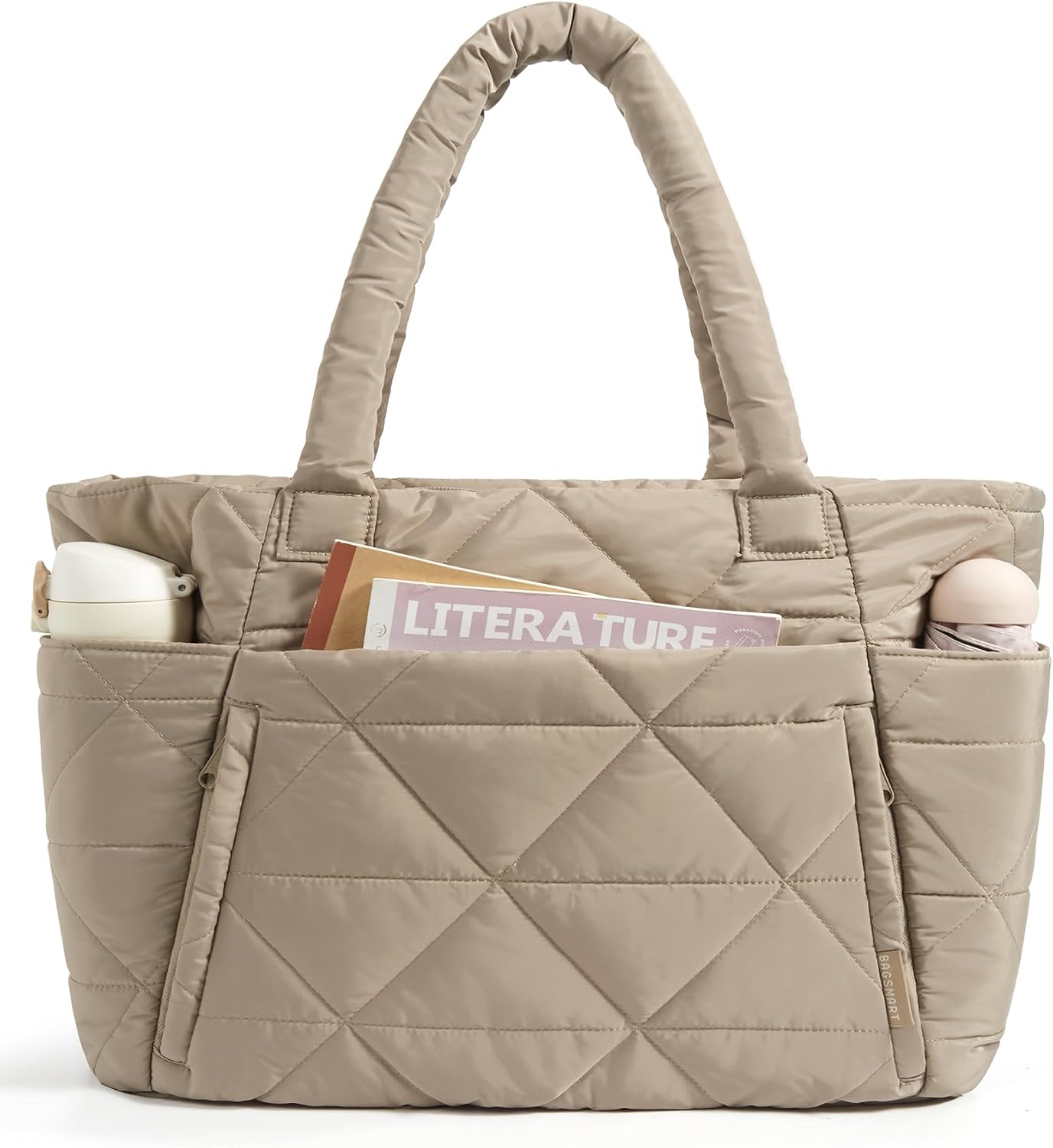 Puffy Tote Bag for Women - Lightweight 15.6" Laptop Work Bag