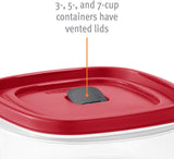 5-Cup Food Storage Containers – 3-Pack BPA-Free Meal Prep Containers with Easy Find Lids (Red)