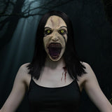 Crying Woman’s Cursed Latex Mask – Scary Full-Head Ghost Mask with Realistic Hair for Halloween 👻💀🕯️