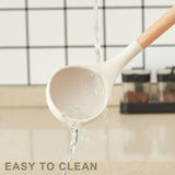 34-Piece Silicone Kitchen Utensil Set with Wooden Handles – Heat Resistant, Non-Stick Safe (Cream White)