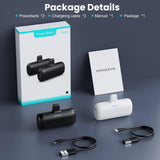 Mini 5200mAh Portable Charger for iPhone – Compact Plug-In Power Bank (2 Pack)