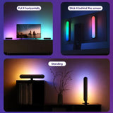 RGB IC Music Sync Light Bars (2-Pack) – USB Powered Ambient Desk & TV Lighting with App & Remote Control – Black