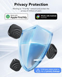 Dual-System Smart Tracker Tag 4 Pack, Apple Find My & Google Find Hub Compatible Bluetooth Tracker, Anti-Loss Item Locator with Loud Alert and Privacy Protection