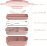 Pink 64 oz Stackable Bento Set with Insulated Lunch Bag