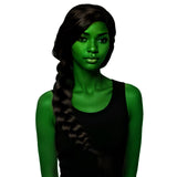 Brown Braided Witch Wig – Heat-Resistant Long Braid Elphaba Style Hair for Cosplay & Halloween 🧙‍♀️✨