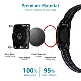 Smart Pet Tracker with Collar for Apple Find My Network – No Monthly Fee Bluetooth Location Tracker for Dogs & Cats (Black)