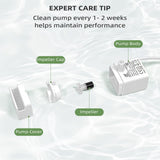 Universal Ultra-Quiet Replacement Pump for Pet Water Fountain – Continuous Flow Motor (White)