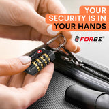 Forge TS-431 TSA Approved Luggage Lock with Key & 4-Digit Combination, Heavy Duty Zinc Alloy Travel Security Lock