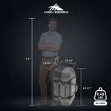 High Sierra 28” Wheeled Rolling Duffel Bag, 64L Durable Drop-Bottom Travel Duffle with Telescoping Handle (Mercury/Black)