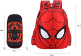 Red 3D Spider School Backpack Set with Pencil Case