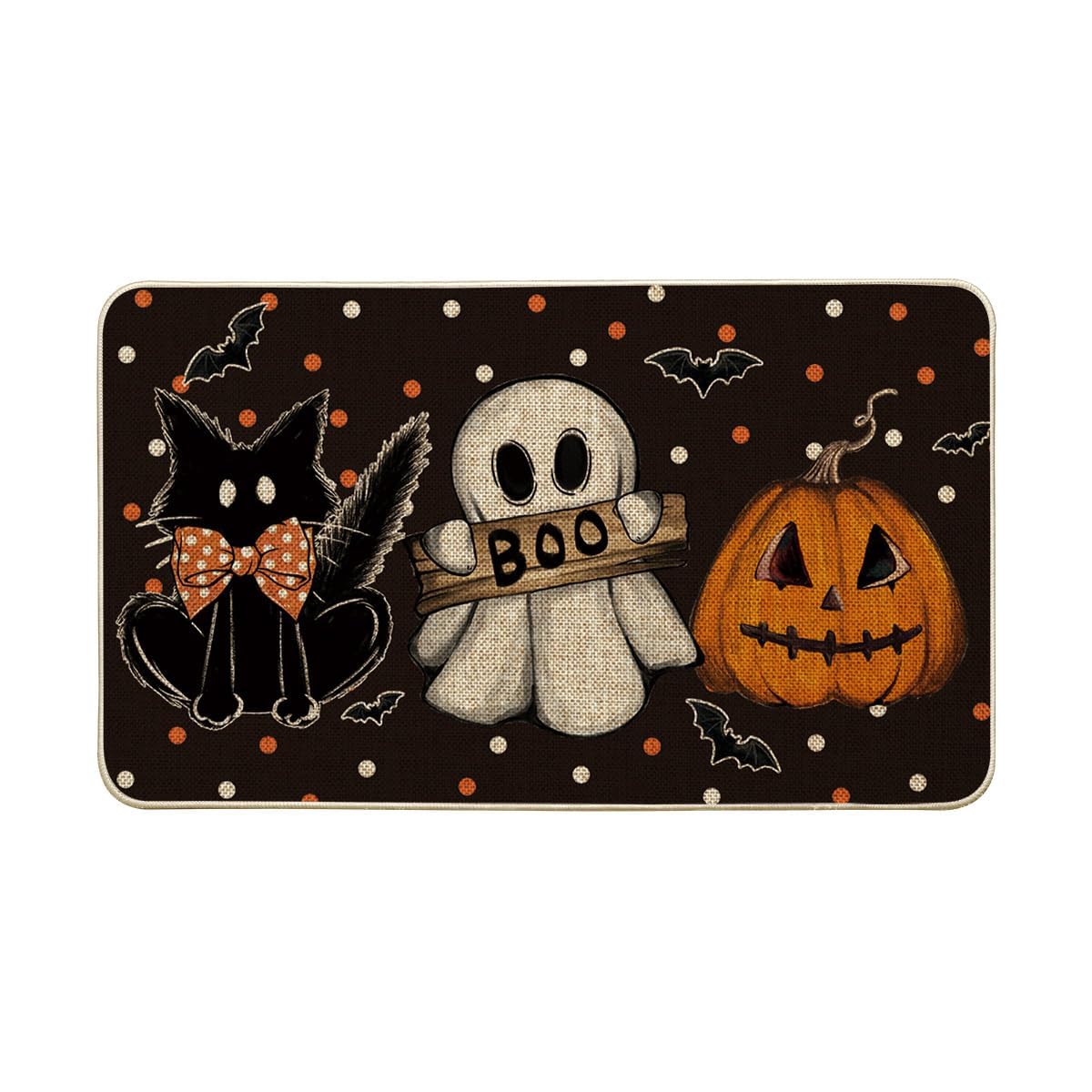 Artoid Mode Halloween Doormat – Non-Slip Rubber Welcome Mat for Entryway & Porch (17x29", Black)