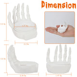 White Skeleton Hand Tealight Candle Holders – Set of 6 Resin Halloween Centerpieces for Spooky Home Décor