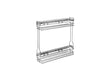 Slim 2-Tier Pull-Out Side Cabinet Organizer – Silver Steel Wire Basket Shelf