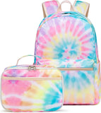 Pink Rainbow School Backpack Set with Matching Lunch Bag