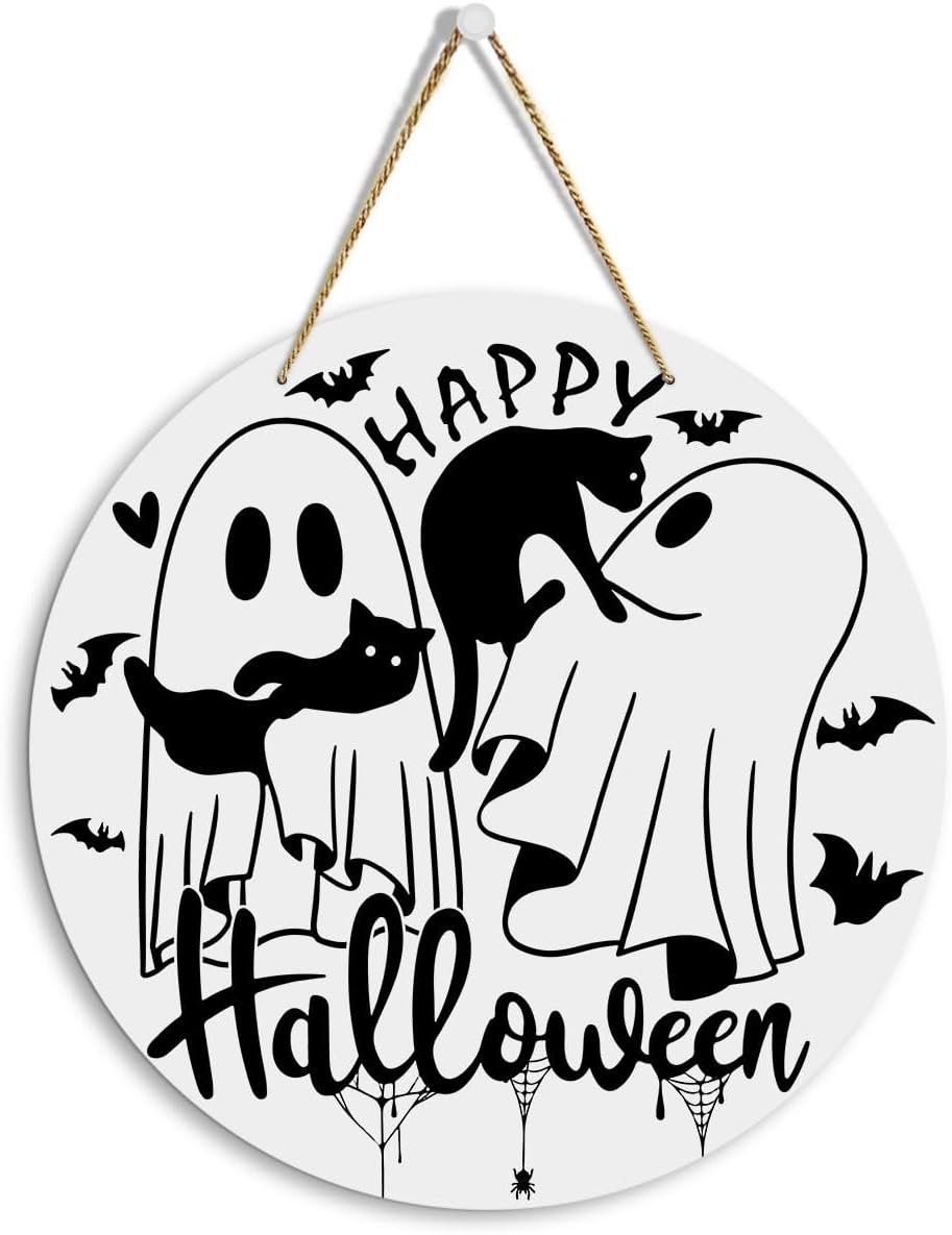 Autumn Wooden Round Sign – 12" Rustic Farmhouse Hanging Fall Decor with Jute Rope