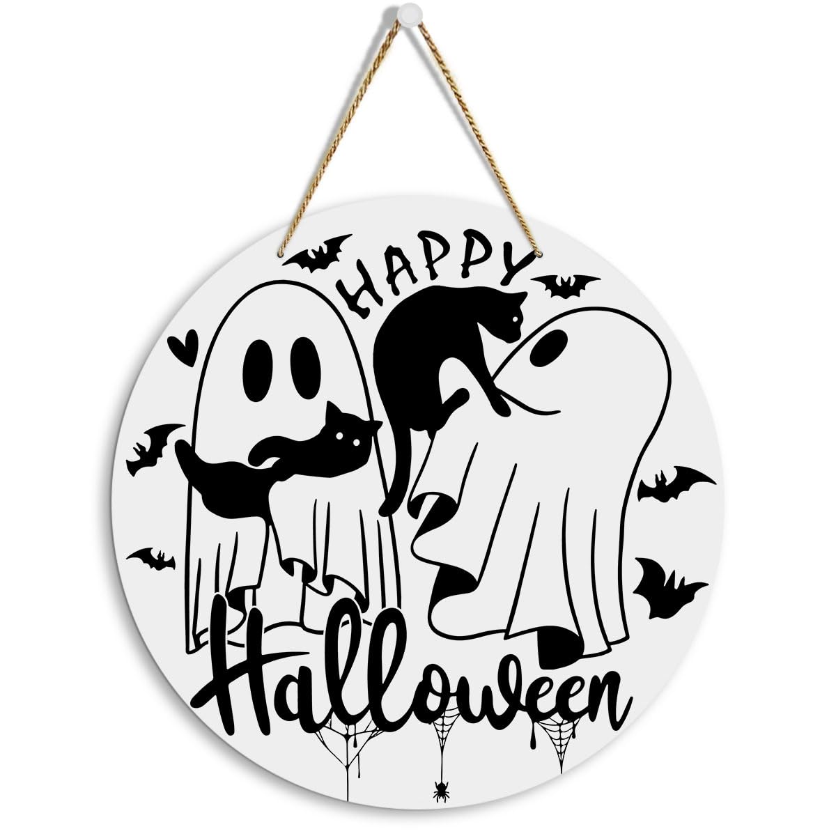 Autumn Wooden Round Sign – 12" Rustic Farmhouse Hanging Fall Decor with Jute Rope