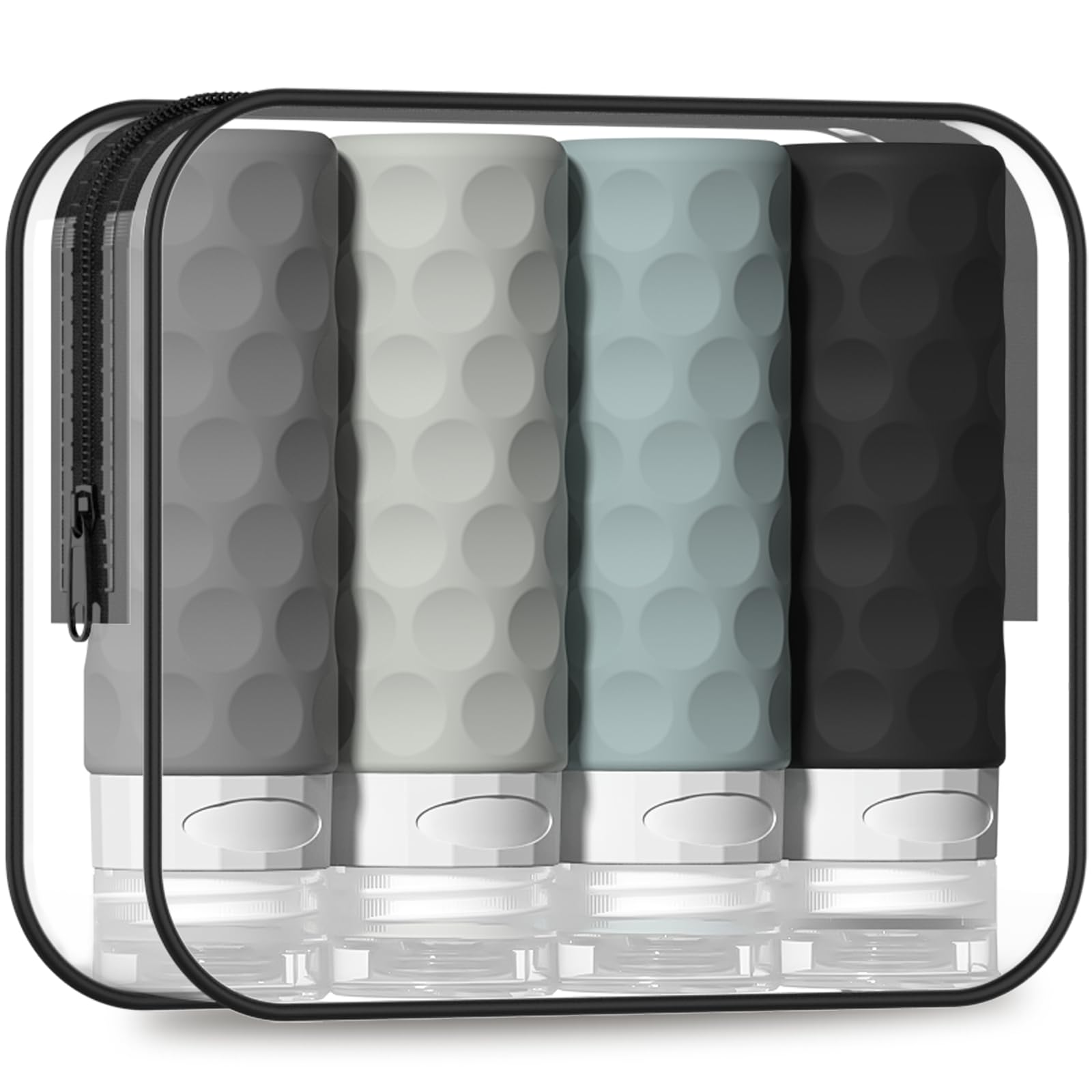 Silevoler TSA Approved Travel Bottles Set – Leakproof 3oz Silicone Toiletry Containers with Clear Travel Bag