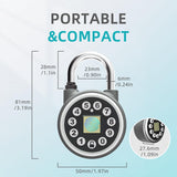 SFW GS50S Fingerprint Smart Padlock with Password Unlock, Bluetooth App Control & USB-C Rechargeable Battery
