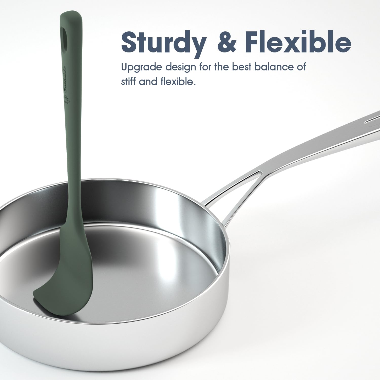 5-Piece Silicone Spatula Set – One-Piece Design, Heat Resistant up to 600°F (Neutral)