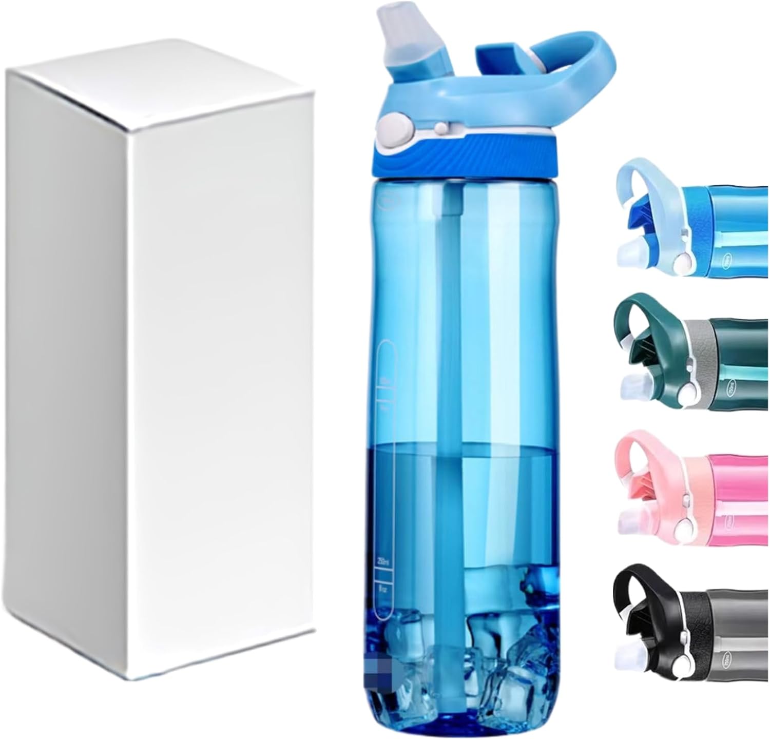 25 oz Clear Adventure Water Bottle with Straw and Clip
