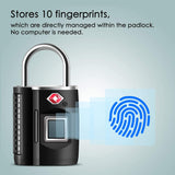 TSA Approved Fingerprint Luggage Lock with USB Rechargeable Battery, Keyless Biometric Cable Lock for Travel & Bags