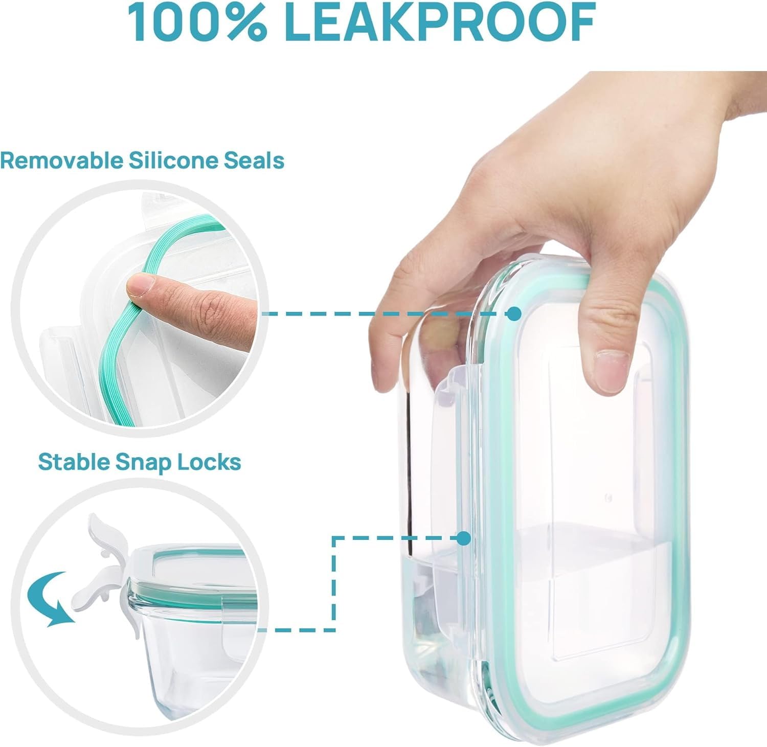 8-Piece Airtight Glass Food Storage Container Set with Leakproof Lids – Stackable Meal Prep & Kitchen Organization Solution (Green)