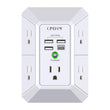 Wall Outlet Extender with 5 AC Outlets & 4 USB Ports – Surge Protector Power Strip with USB-C Fast Charging for Home & Office