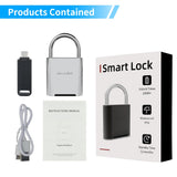 IP66 Waterproof Fingerprint Padlock with USB Rechargeable Battery, Biometric Smart Lock for Gym, Gates & Outdoor Security