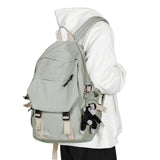 COOWOZ Lightweight College Laptop Backpack for Men & Women – Water-Resistant School & Travel Daypack (Grey Green)