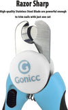 Ergonomic Dog & Cat Nail Clippers with Safety Guard & Hidden Nail File – Blue
