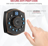 5-in-1 Smart Fingerprint Door Lock with Keypad, Bluetooth App & IC Card Access, Weatherproof Digital Deadbolt for Front Door Security