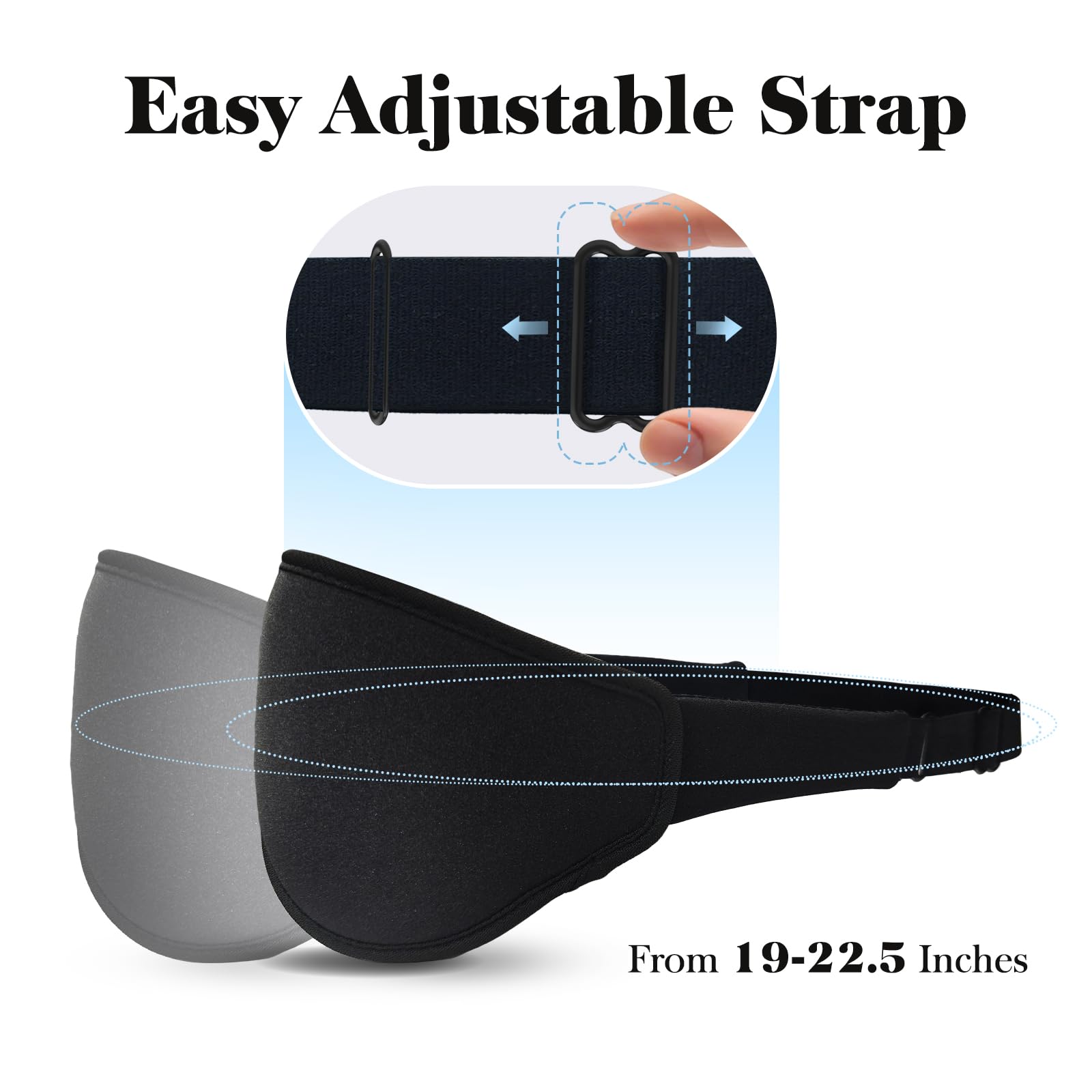 3D Contoured Sleep Mask with Memory Foam – 100% Light Blocking Comfortable Eye Mask for Travel, Meditation & Deep Sleep