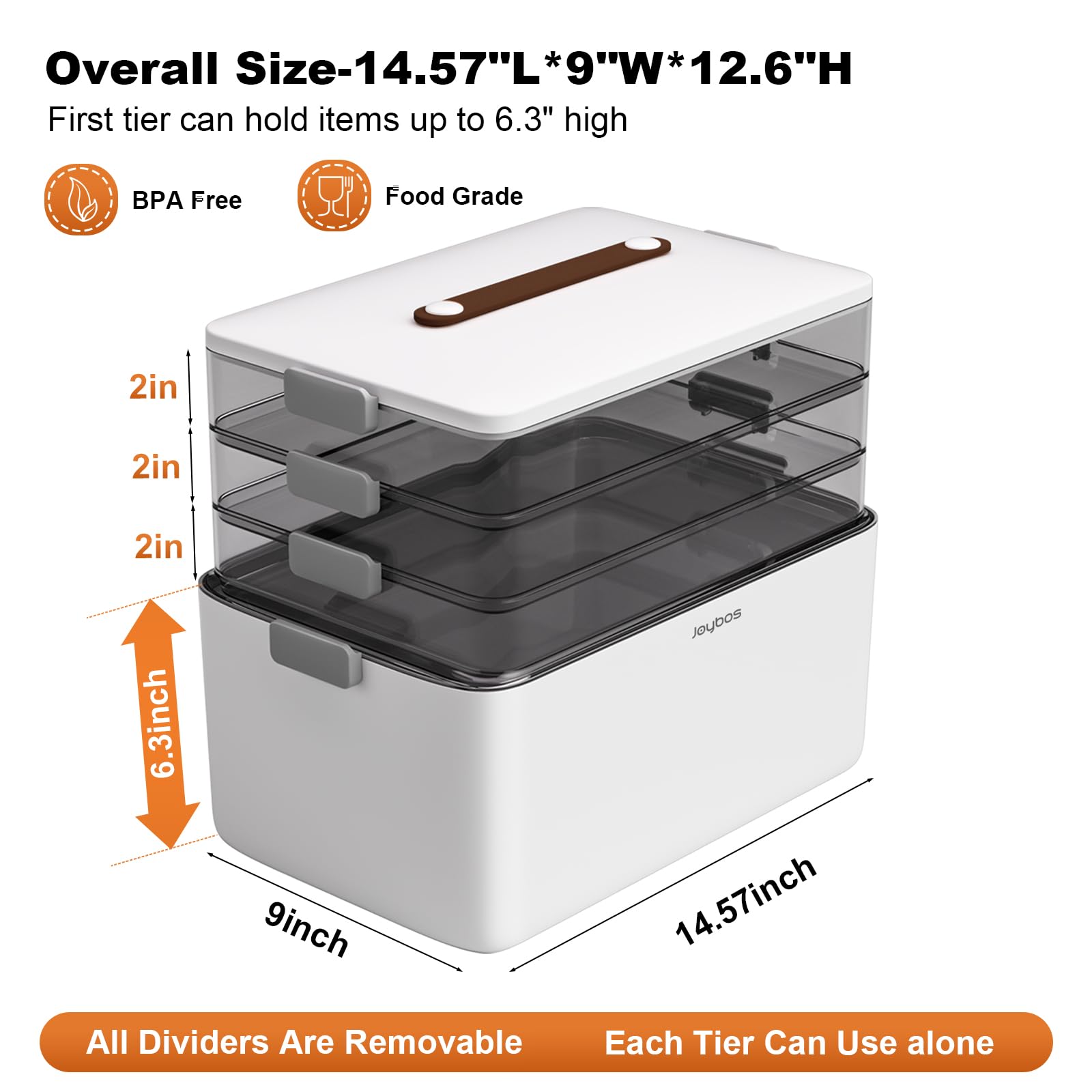 3-Tier Medicine Organizer Storage Box with Handle – Large Capacity, Hygienic Design (White)